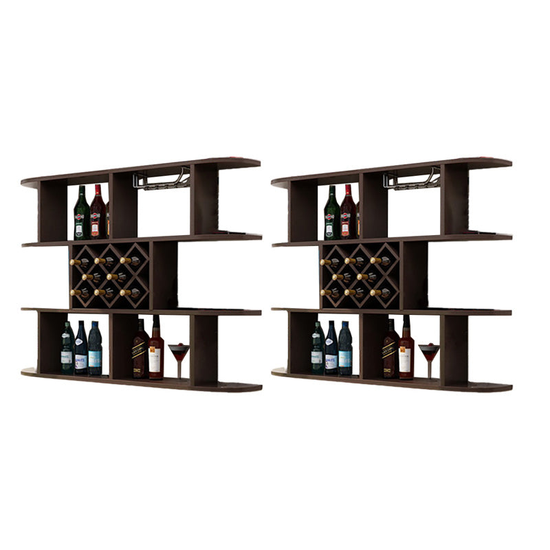 Wall Mounted Wine Rack Rectangle Wine Bottle & Glass Rack for Home