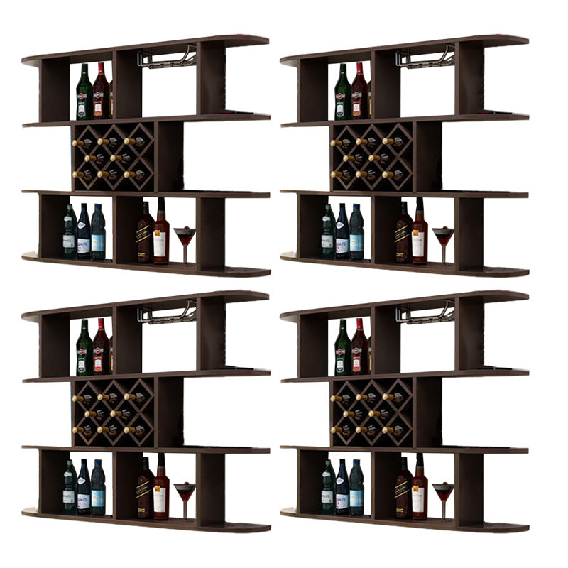 Wall Mounted Wine Rack Rectangle Wine Bottle & Glass Rack for Home