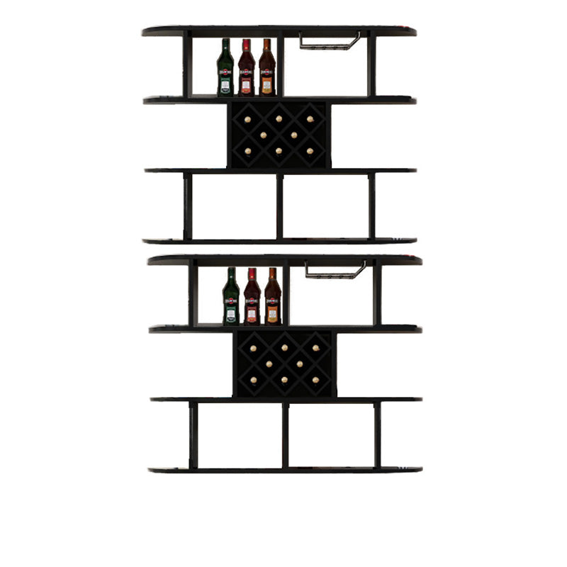 Wall Mounted Wine Rack Rectangle Wine Bottle & Glass Rack for Home