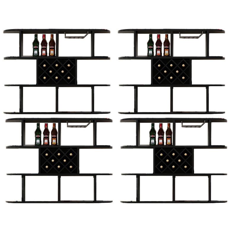 Wall Mounted Wine Rack Rectangle Wine Bottle & Glass Rack for Home