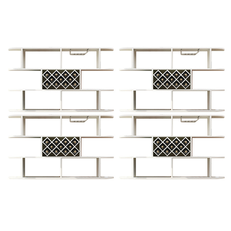 Wall Mounted Wine Rack Rectangle Wine Bottle & Glass Rack for Home