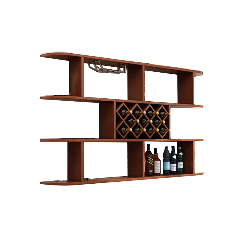 Wall Mounted Wine Rack Rectangle Wine Bottle & Glass Rack for Home