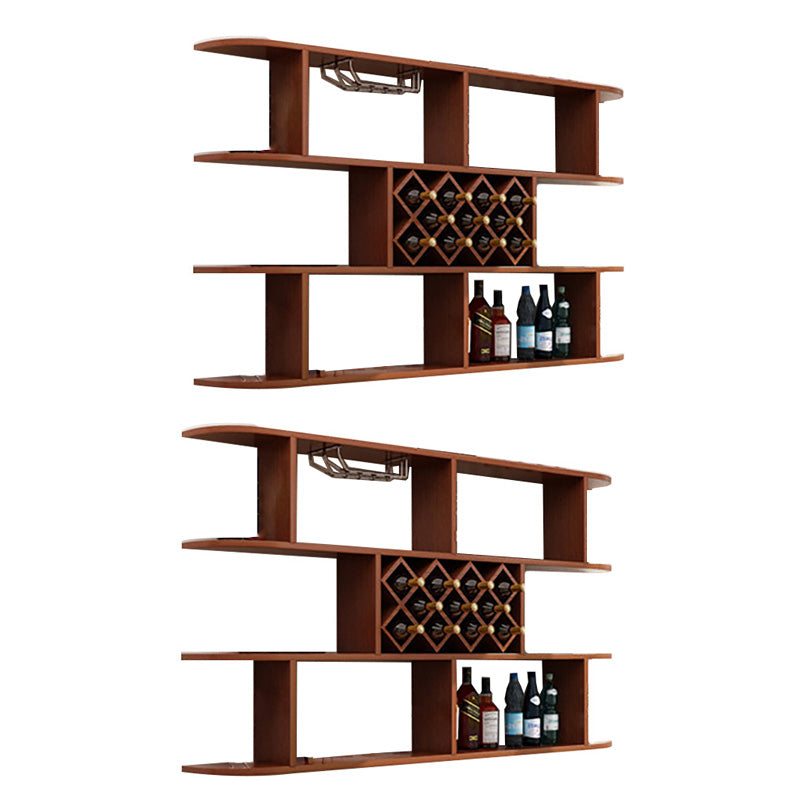 Wall Mounted Wine Rack Rectangle Wine Bottle & Glass Rack for Home