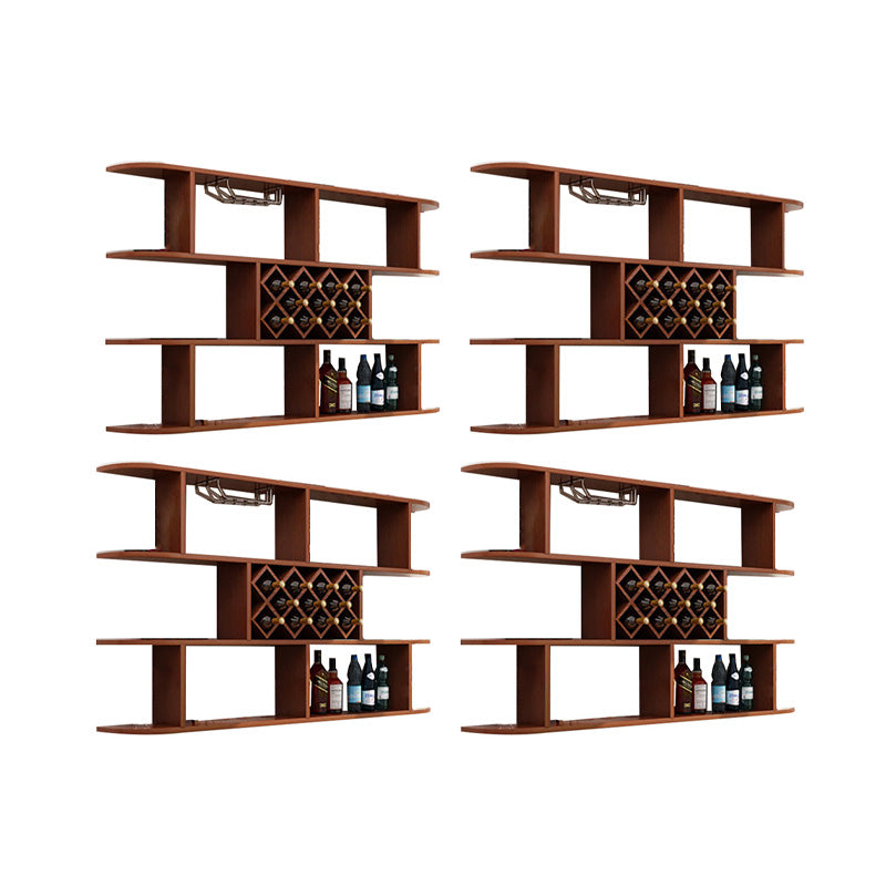 Wall Mounted Wine Rack Rectangle Wine Bottle & Glass Rack for Home