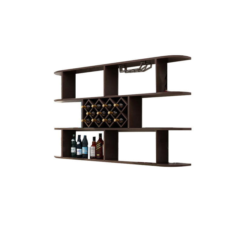 Wall Mounted Wine Rack Rectangle Wine Bottle & Glass Rack for Home