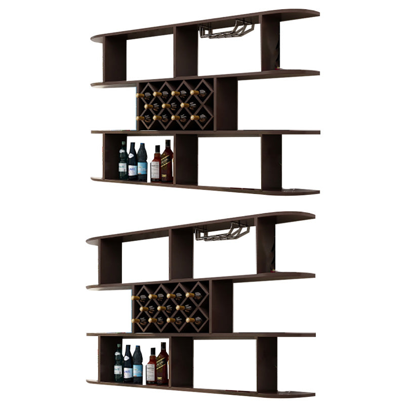 Wall Mounted Wine Rack Rectangle Wine Bottle & Glass Rack for Home