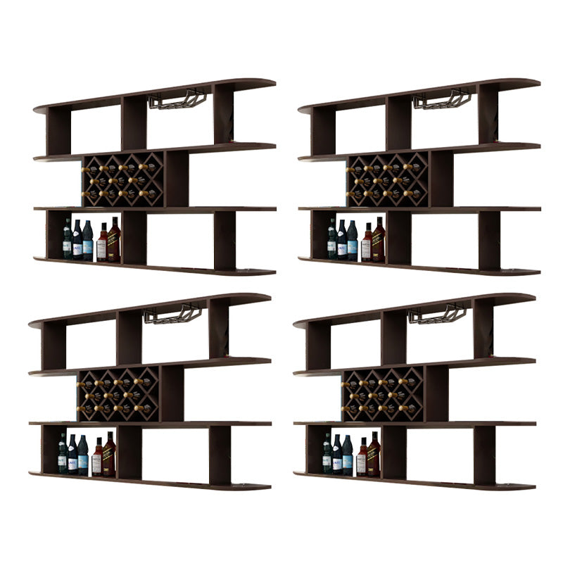 Wall Mounted Wine Rack Rectangle Wine Bottle & Glass Rack for Home