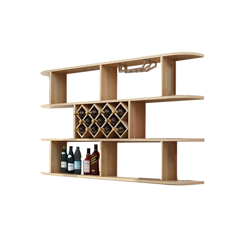 Wall Mounted Wine Rack Rectangle Wine Bottle & Glass Rack for Home