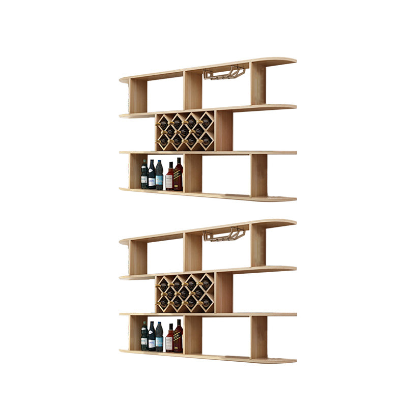 Wall Mounted Wine Rack Rectangle Wine Bottle & Glass Rack for Home