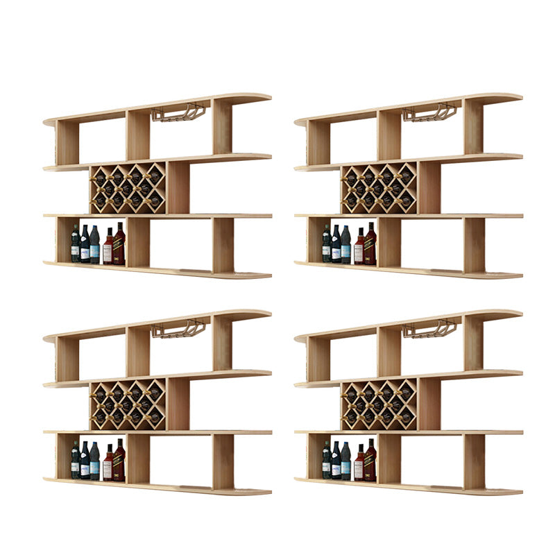 Wall Mounted Wine Rack Rectangle Wine Bottle & Glass Rack for Home