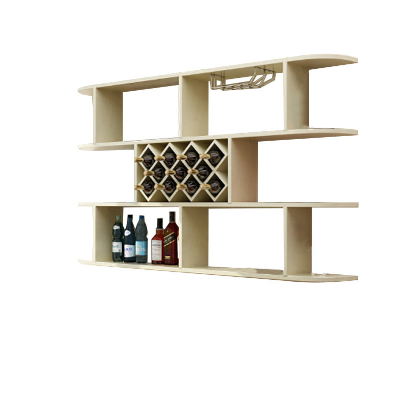 Wall Mounted Wine Rack Rectangle Wine Bottle & Glass Rack for Home