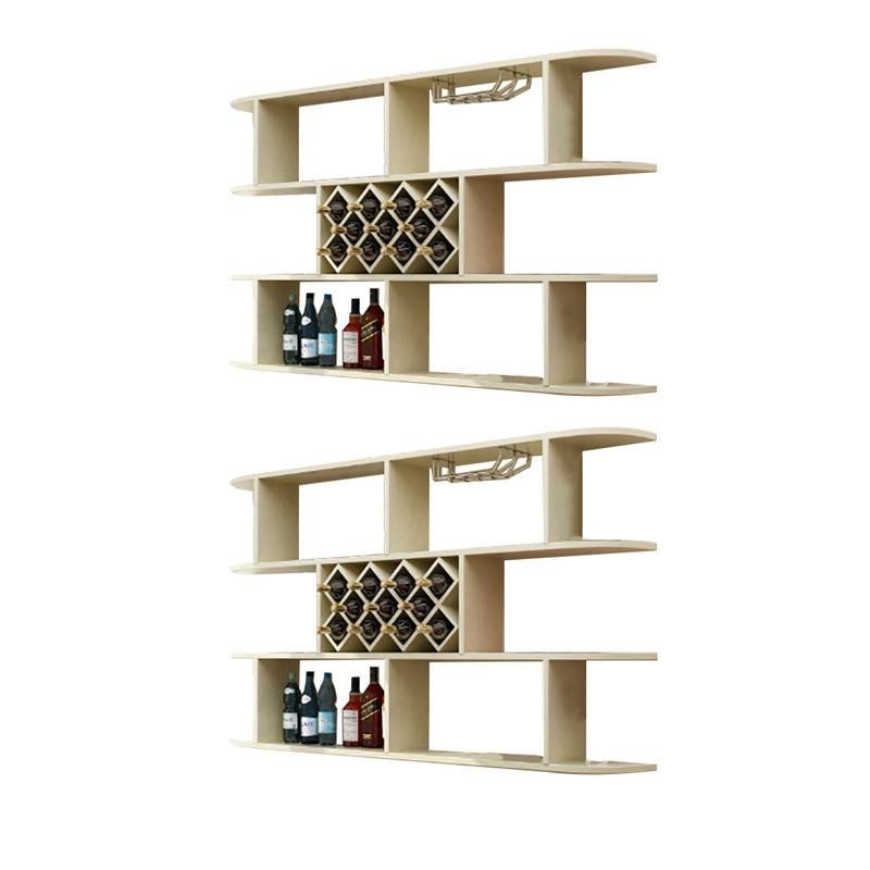 Wall Mounted Wine Rack Rectangle Wine Bottle & Glass Rack for Home