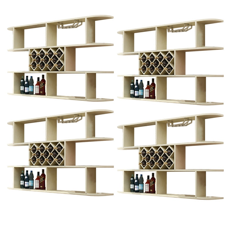 Wall Mounted Wine Rack Rectangle Wine Bottle & Glass Rack for Home