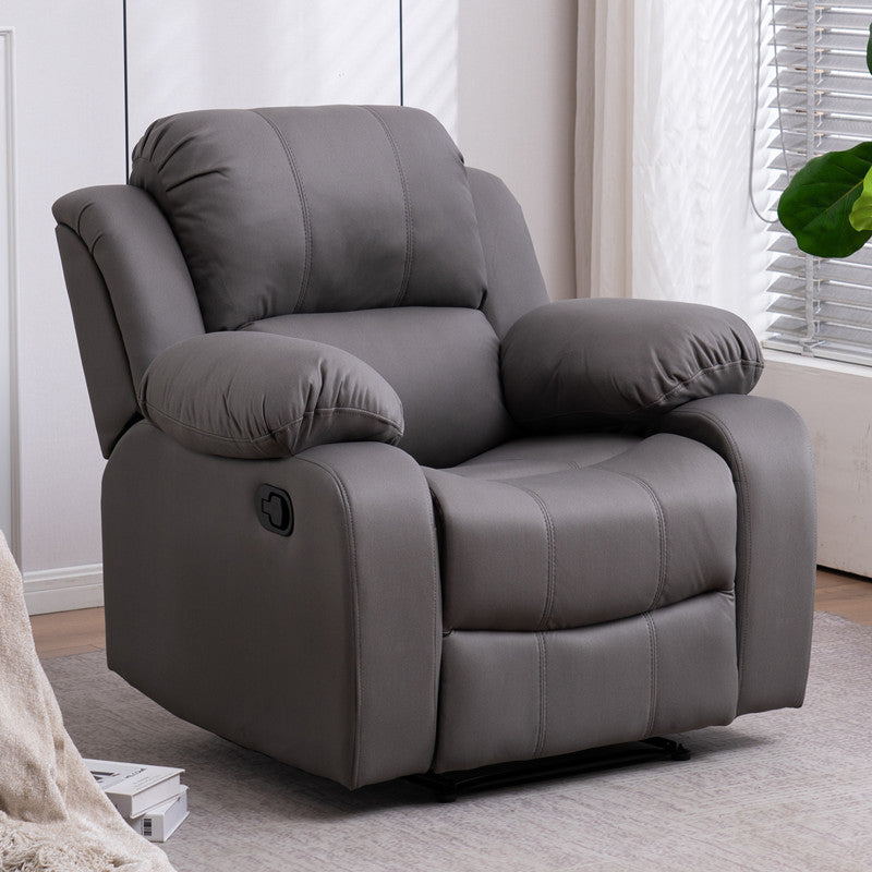 Contemporary Home Theater Recliner Solid Color Metal Rocking Manual-Push Botton