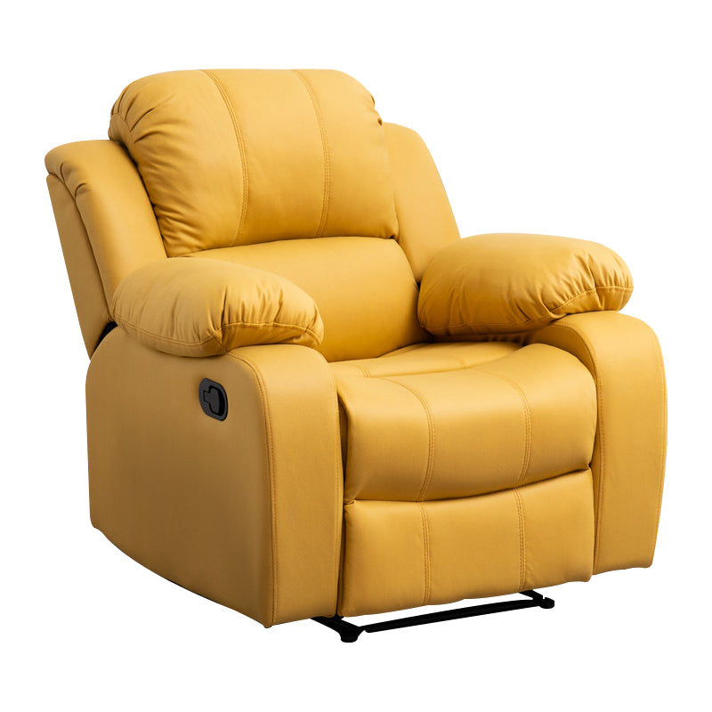 Contemporary Home Theater Recliner Solid Color Metal Rocking Manual-Push Botton