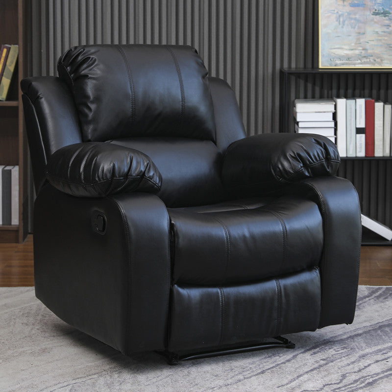 Contemporary Home Theater Recliner Solid Color Metal Rocking Manual-Push Botton