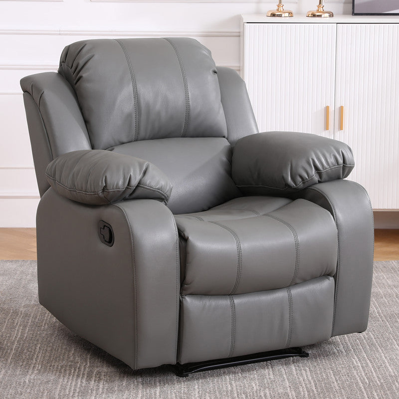 Contemporary Home Theater Recliner Solid Color Metal Rocking Manual-Push Botton