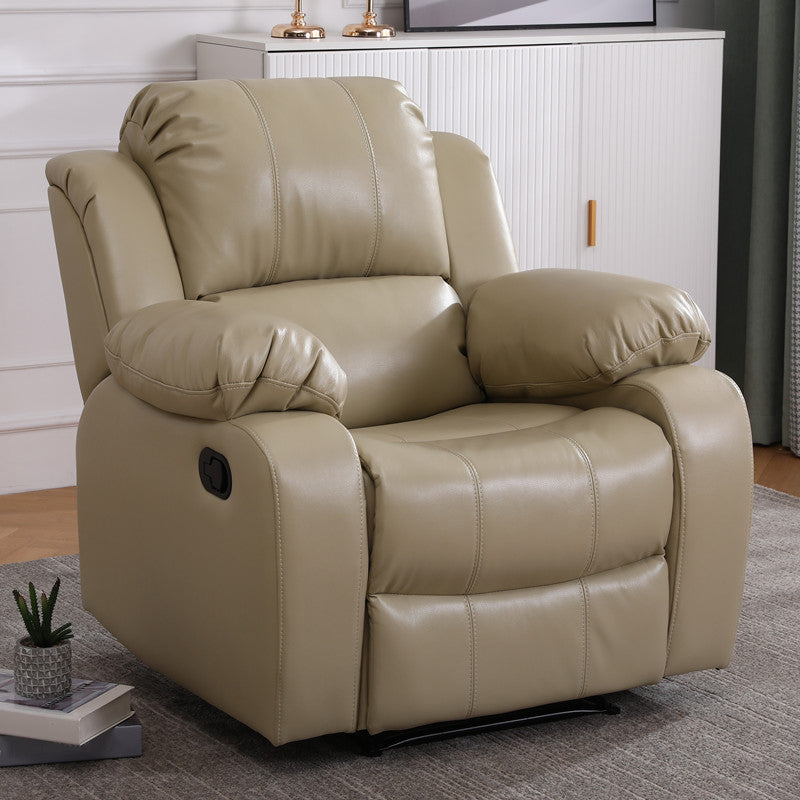 Contemporary Home Theater Recliner Solid Color Metal Rocking Manual-Push Botton