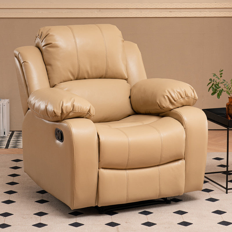 Contemporary Home Theater Recliner Solid Color Metal Rocking Manual-Push Botton