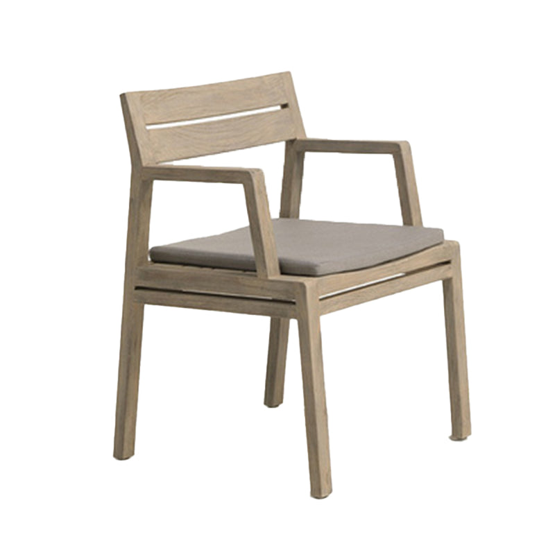 Solid Wood Dining Armchair Contemporary Outdoors Dining Chair with Arm