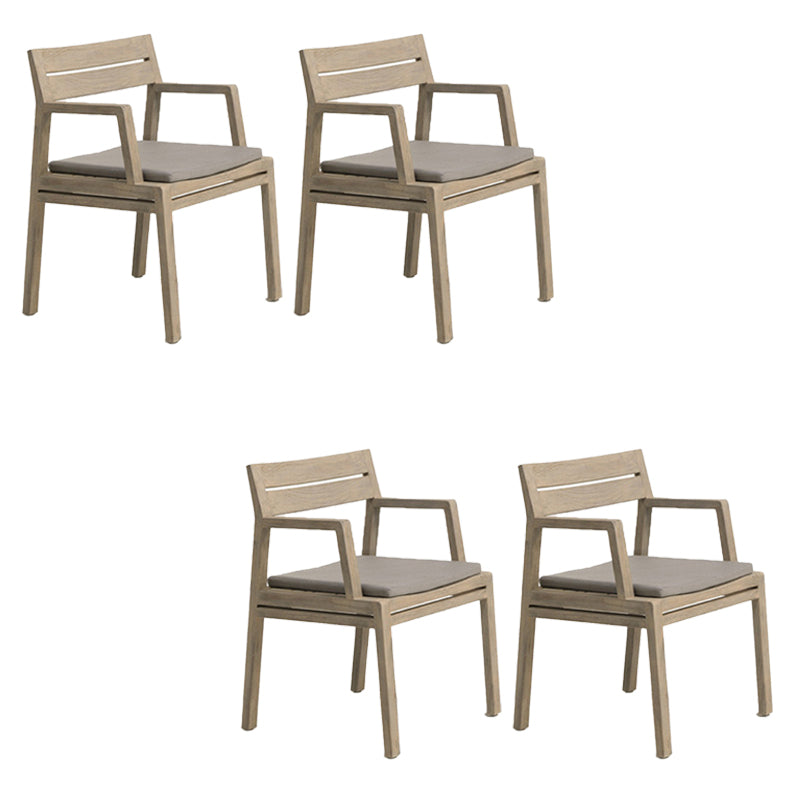 Solid Wood Dining Armchair Contemporary Outdoors Dining Chair with Arm