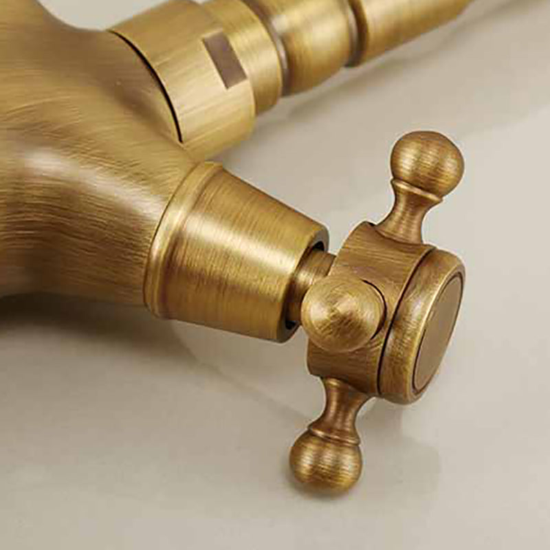 Traditional Kitchen Faucet Brass High Arc Gold Standard Kitchen Faucets with Double Handle