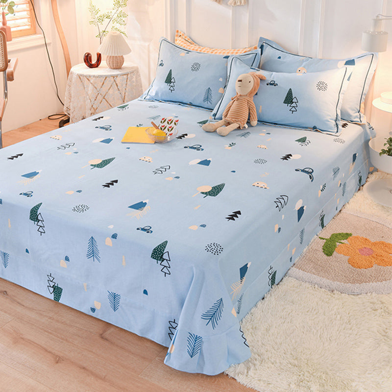 Sheet Sets Cotton Cartoon Printed Wrinkle Resistant Super Soft Breathable Bed Sheet Set