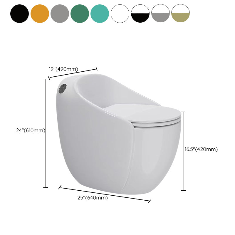 Modern Floor Mount Flush Toilet Ceramic Siphon Jet Urine Toilet with Seat for Bathroom