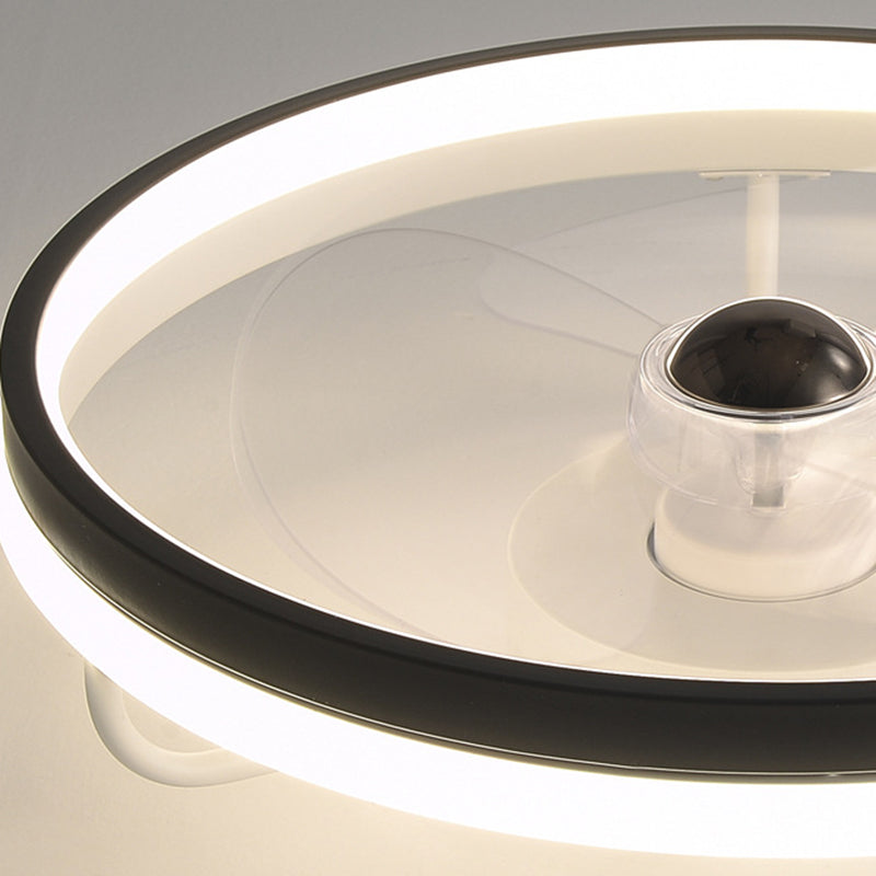 Modernism Single White/Black Ceiling Fan Lamp LED Acrylic Ceiling Fan Light