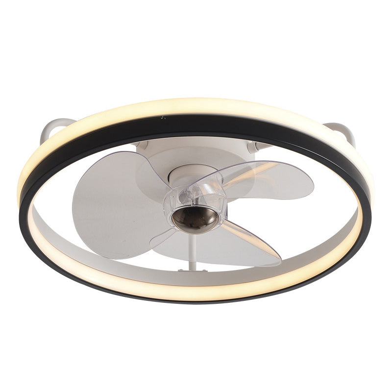 Modernism Single White/Black Ceiling Fan Lamp LED Acrylic Ceiling Fan Light