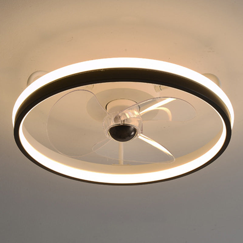 Modernism Single White/Black Ceiling Fan Lamp LED Acrylic Ceiling Fan Light