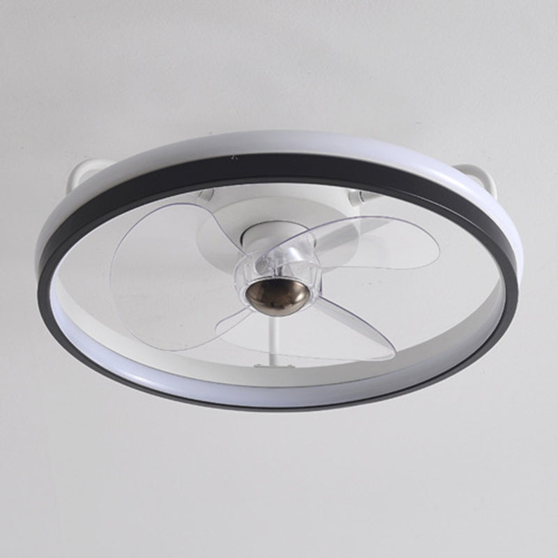 Modernism Single White/Black Ceiling Fan Lamp LED Acrylic Ceiling Fan Light