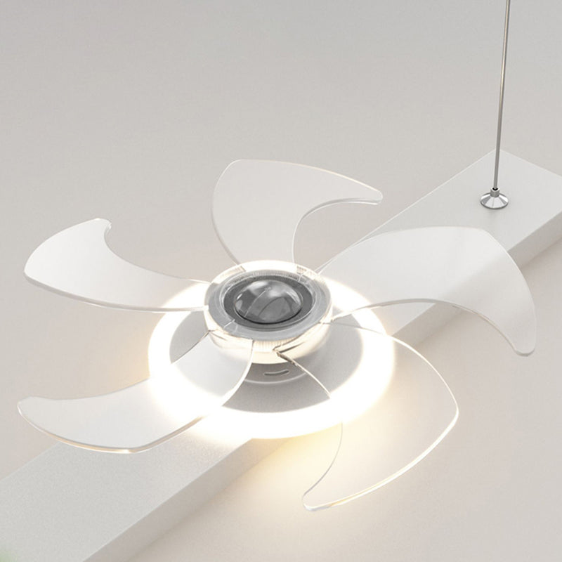 LED Linear Modern Fan Ceiling Metal and Acrylic Ceiling Fan Light in Black / White