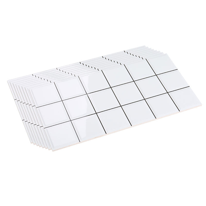 12" x 24"White Subway Tile Mixed Material Rectangular Kitchen and Bathroom Wall Tile
