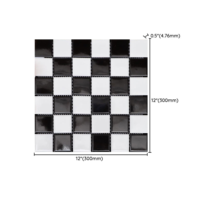 Black and White Wall Tile Mixed Material Mosaic Sheet Wall & Floor Tile