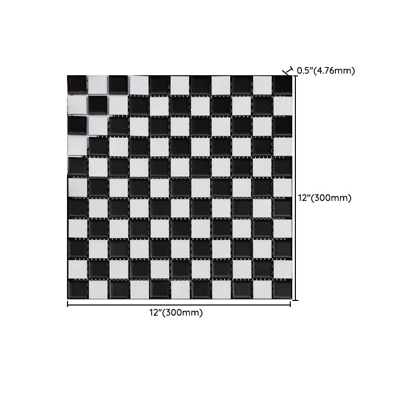 Black and White Wall Tile Mixed Material Mosaic Sheet Wall & Floor Tile