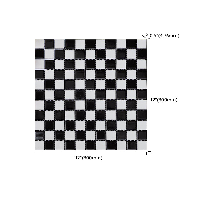 Black and White Wall Tile Mixed Material Mosaic Sheet Wall & Floor Tile