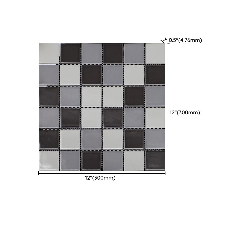 Black and White Wall Tile Mixed Material Mosaic Sheet Wall & Floor Tile