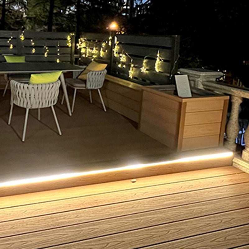 WPC Outdoor Flooring Rectangle Modern Style Waterproof Nail Flooring