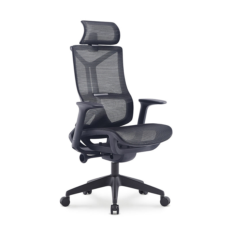 Fixed Arms Desk Chair Modern No Distressing Ergonomic Chair with Wheels