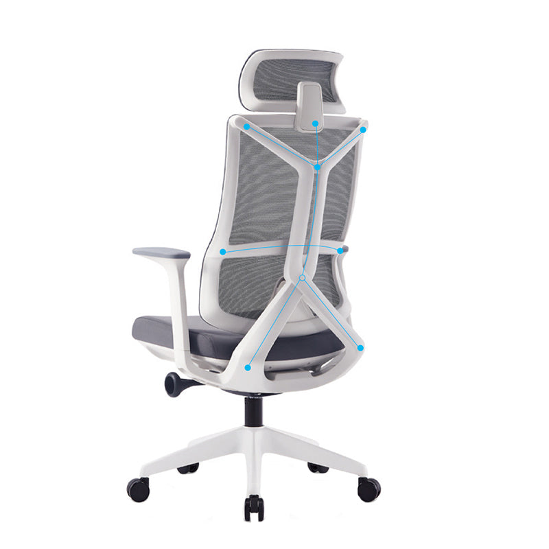 Fixed Arms Desk Chair Modern No Distressing Ergonomic Chair with Wheels