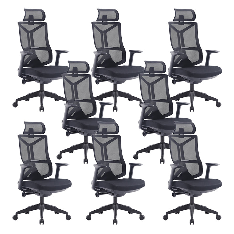 Fixed Arms Desk Chair Modern No Distressing Ergonomic Chair with Wheels