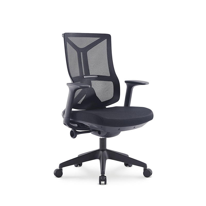 Fixed Arms Desk Chair Modern No Distressing Ergonomic Chair with Wheels