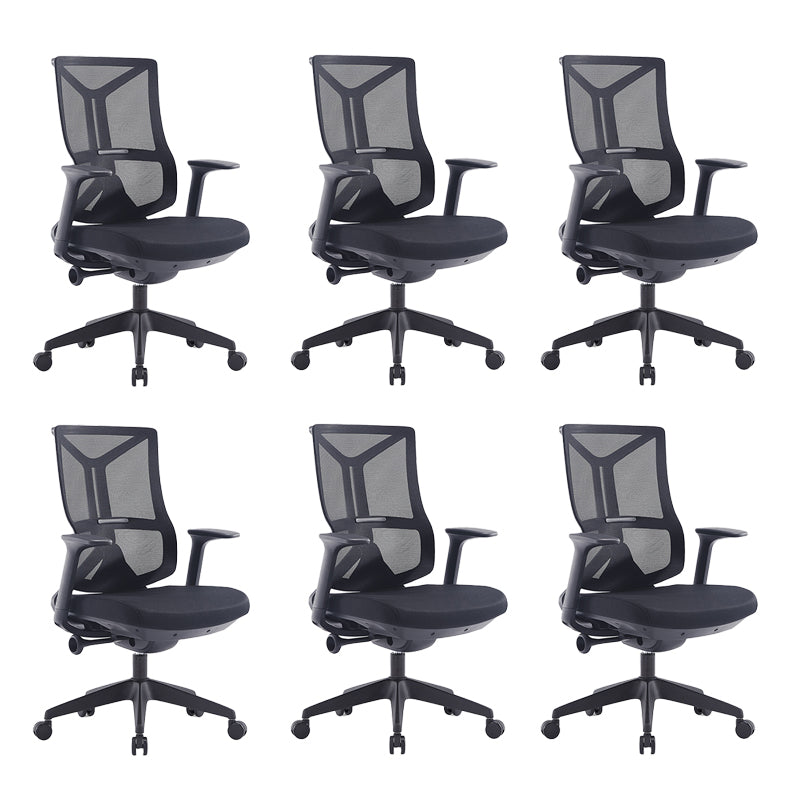 Fixed Arms Desk Chair Modern No Distressing Ergonomic Chair with Wheels