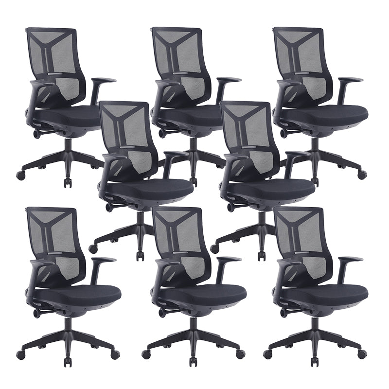 Fixed Arms Desk Chair Modern No Distressing Ergonomic Chair with Wheels