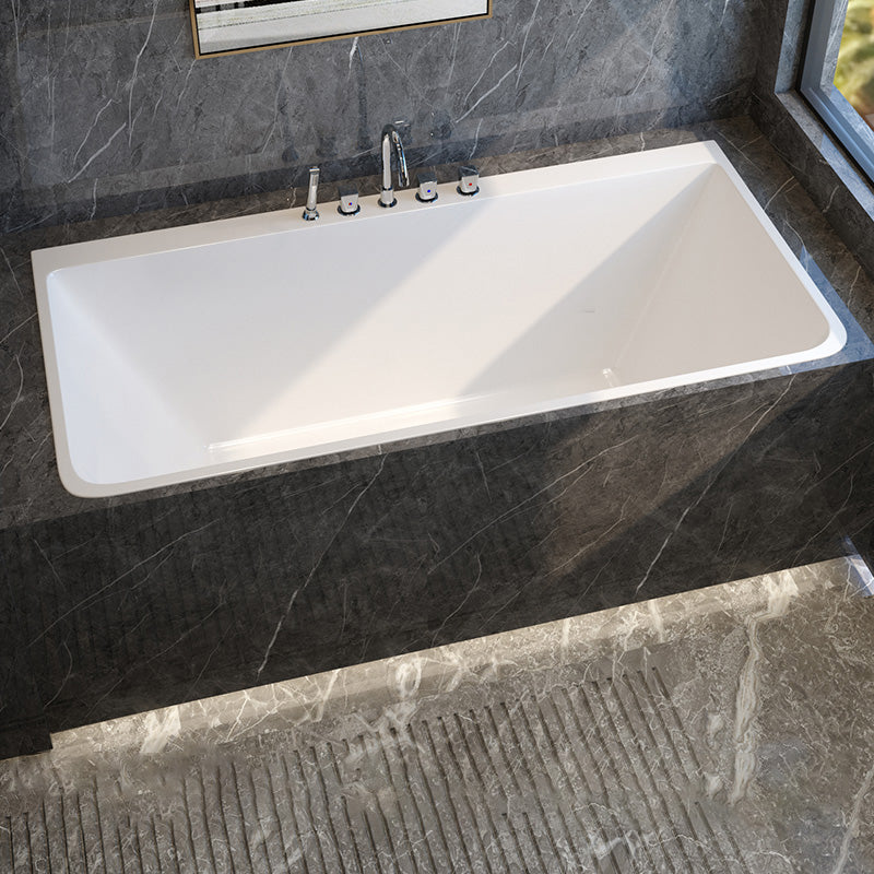 Modern Rectangular Bath Drop-in Acrylic Soaking White Bathtub