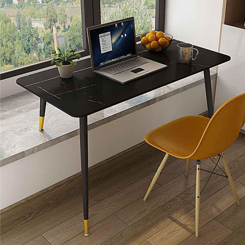 Modern Slate Top Office Desk Rectangle Writing Desk with 4 Legs for Home