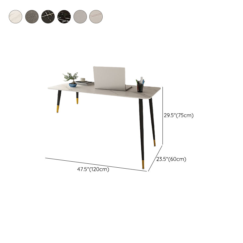 Modern Slate Top Office Desk Rectangle Writing Desk with 4 Legs for Home