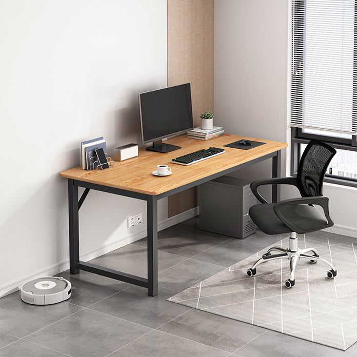 Contemporary Wooden Office Desk Sled Base Writing Desk with Steel Legs