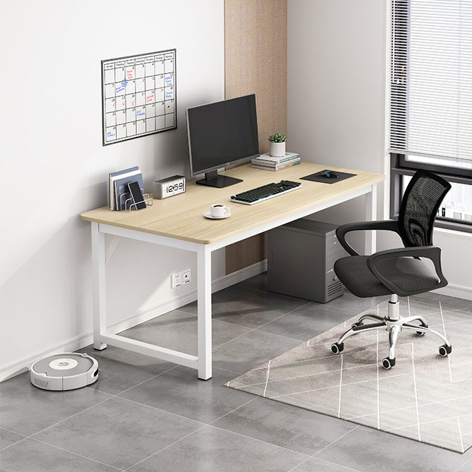 Contemporary Wooden Office Desk Sled Base Writing Desk with Steel Legs